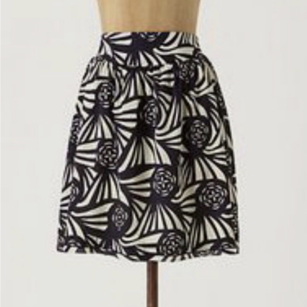 Anthropologie Corey Lynn Calter Nouveau Rose Floral Mini Skirt Navy White Small